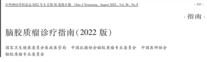 2022年版脑胶质瘤诊疗指南