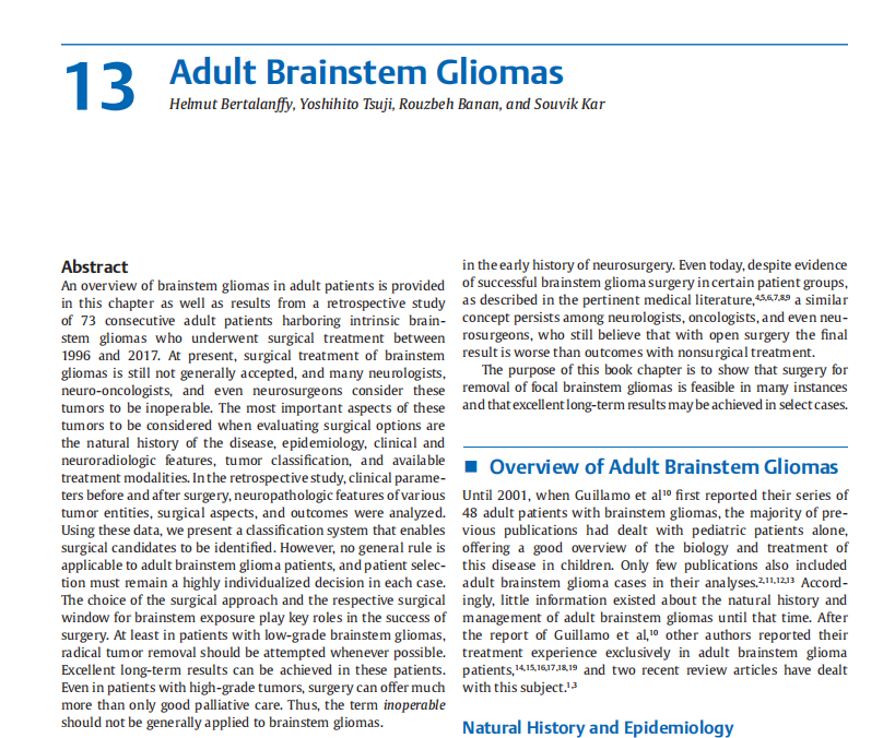 《adult brainstem glioma》（成人脑干胶质瘤）