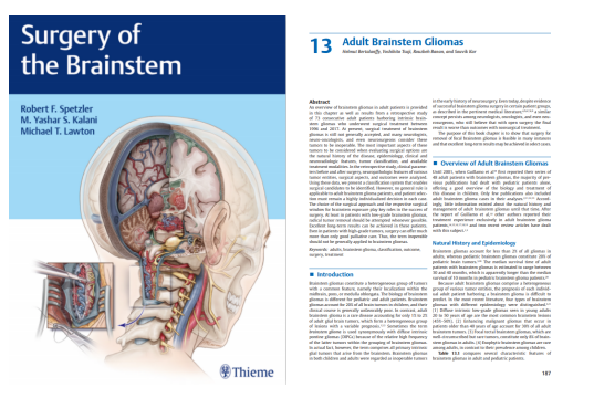该案例来源于2020年新版的世界脑干手术专著《Surgery of the Brainstem》（脑干手术）中，巴特朗菲教授撰写的《adult brainstem glioma》（成人脑干胶质瘤）章节。