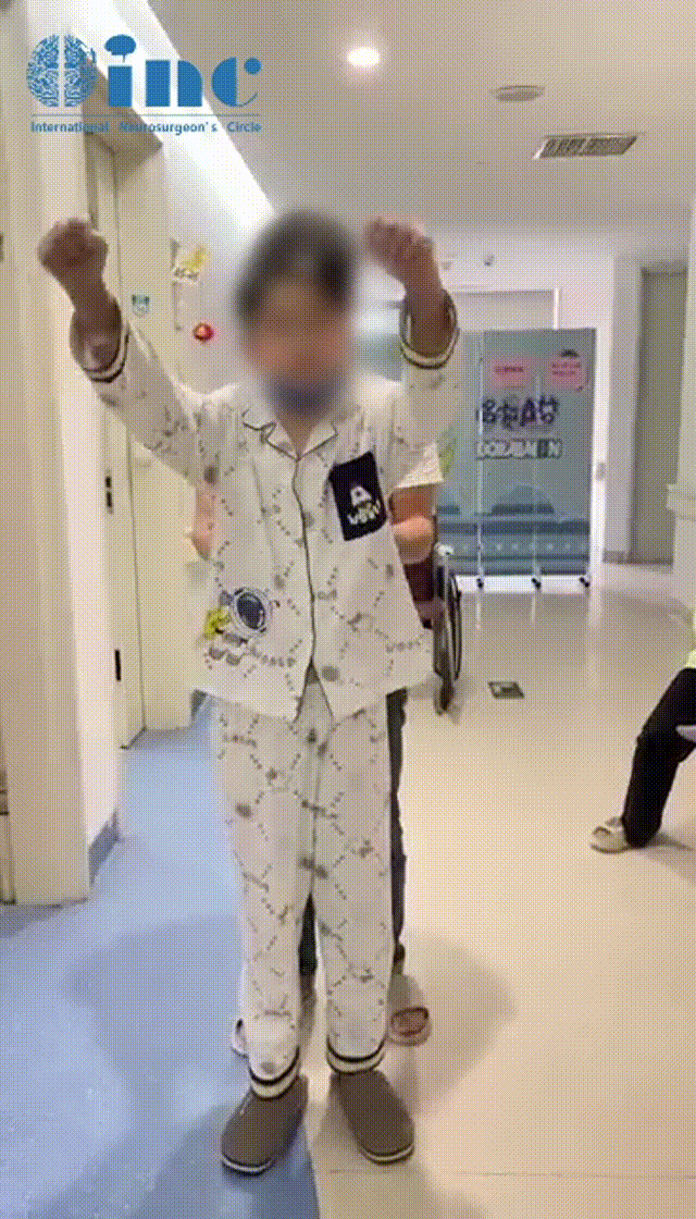 术后第4天：他就能正常吃饭、下地行走