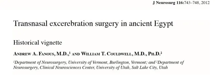 颅底外科的历史可以追溯到5000年前的古埃及