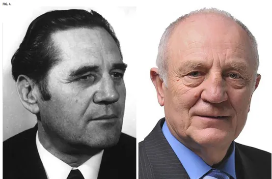 图4：左图 P.L. 舒普克国立医学研究生院（2021年更名）神经外科主任：乔治·佩达琴科教授（任期1960–1993年）。右图 米科拉·波利舒克教授（任期1993年至截稿日）。