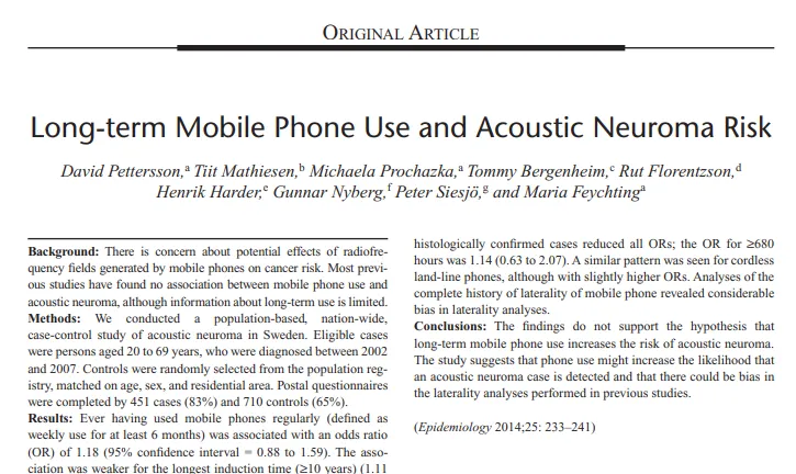 长期使用手机与听神经瘤风险研究|INC国际大咖之Mathiesen教授