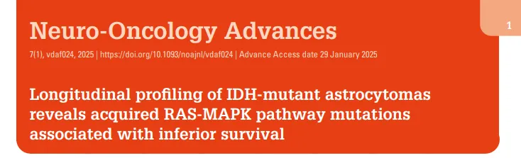 《Longitudinal profiling of IDH-mutant astrocytomas reveals acquired RAS-MAPK pathway mutations associated with inferior survival》