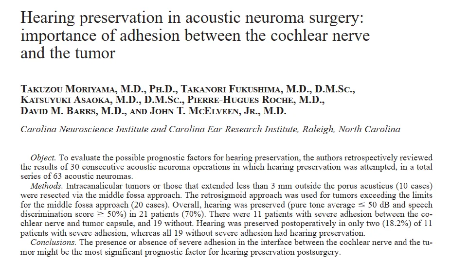 一代神经外科大师、INC国际神经外科医生集团旗下世界神经外科顾问团成员Takanori Fukushima教授(1942-2024)曾在 J Neurosurg 上发表了一项经典研究。