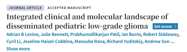 详细探讨了儿童弥漫性低级别胶质瘤的分子遗传学特征及治疗方案。