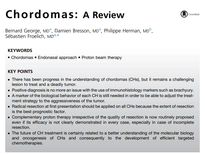 《Chordomas: A Review》