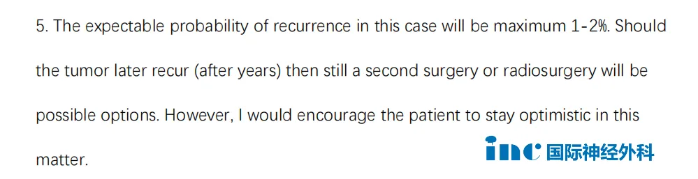 在这种情况下，可预期的复发率最大为1-2%。