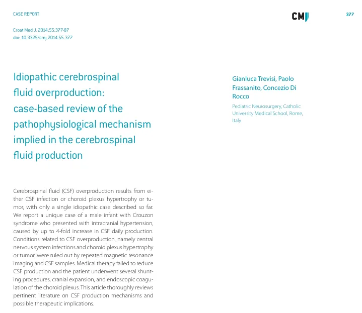 6月龄宝宝每天要从脑子抽出1.5升水！Di Rocco教授研究论述脑脊液的过度分泌