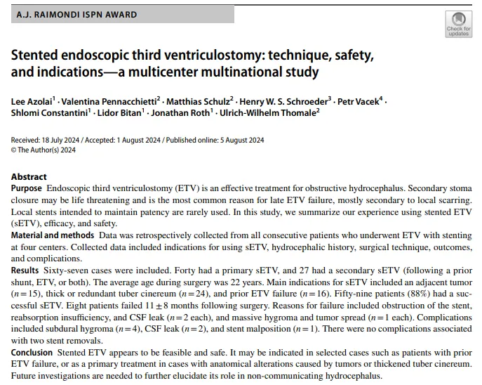 支架辅助内镜下第三脑室造瘘术：技术要点、安全性及适应症