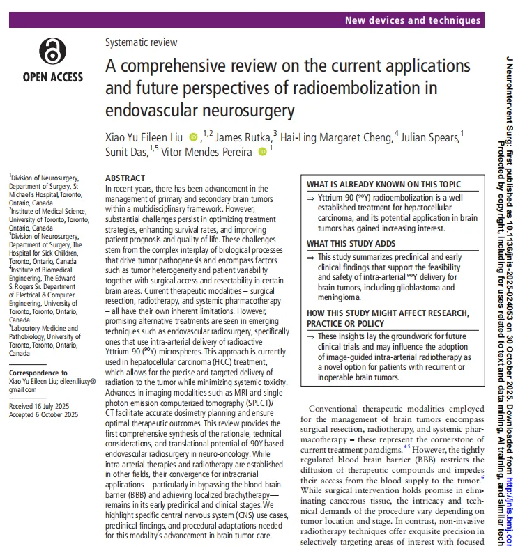 放射栓塞在血管内神经外科中的前沿应用与未来前景