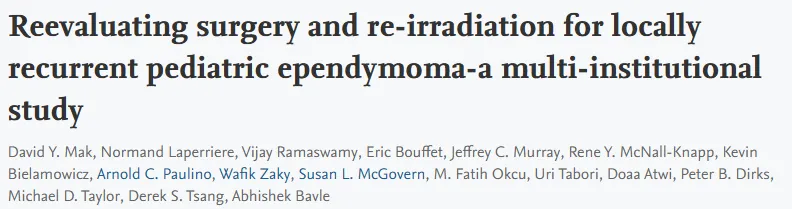 复发性室管膜瘤的再手术价值