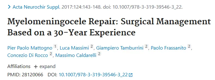 脊髓脊膜膨出修复术：基于30年外科临床经验