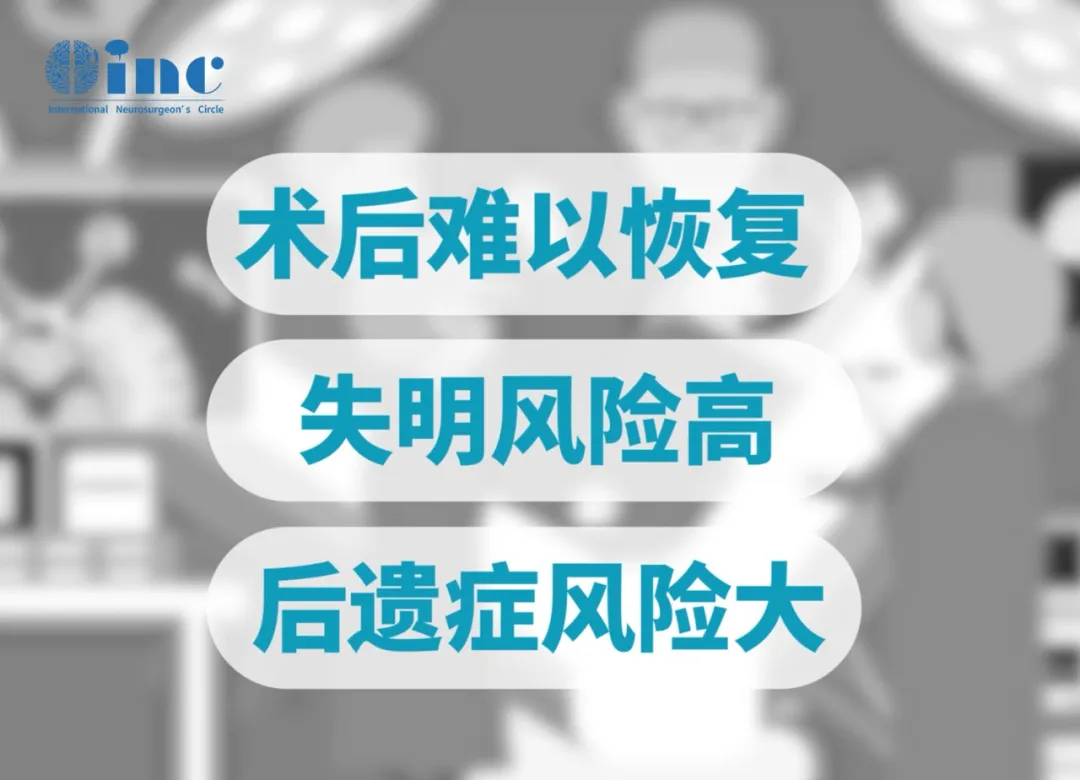 术后难以恢复，失明风险高，后遗症风险大