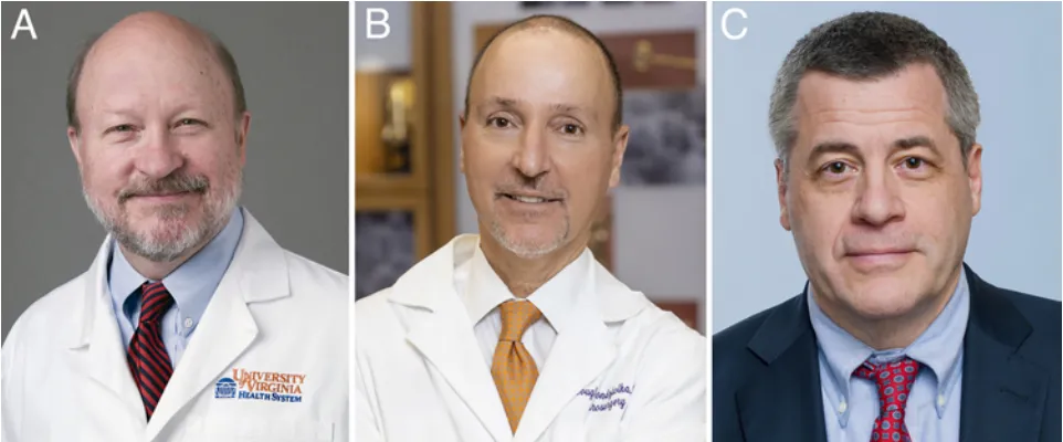 JNSPG 2013–2025 副主编。Edward Oldfield 博士（A）、Douglas Kondziolka 博士（B）、Fred Barker 博士（C）。