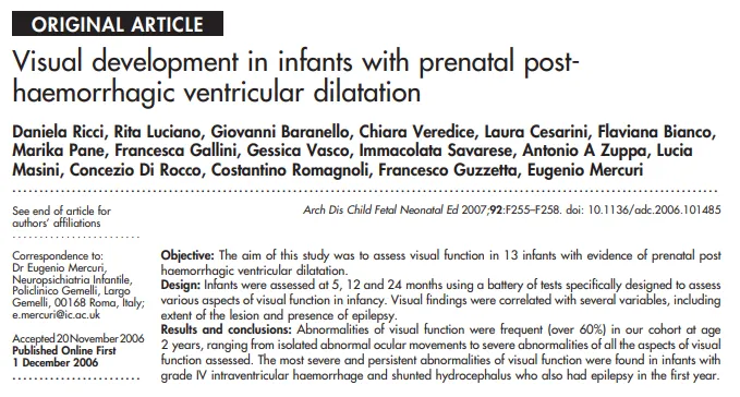 产前出血后脑室扩张：婴儿视觉发育异常率超60%，2岁风险最高！