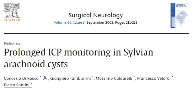 侧裂池蛛网膜囊肿的长期颅内压监测