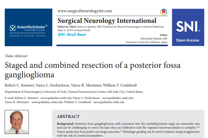 《 Staged and combined resection of a posterior fossa ganglioglioma 》