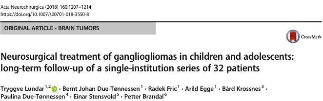 Neurosurgical treatment of gangliogliomas in children and adolescents:long-term follow-up of a single-institution series of 32 patients