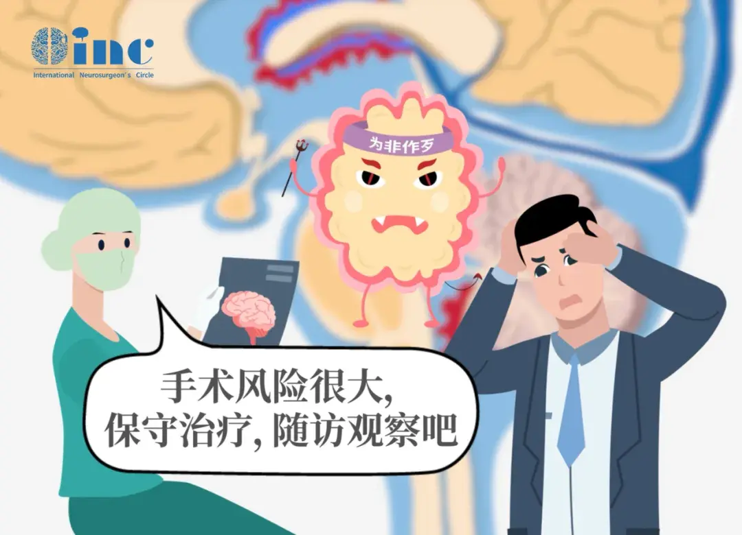手术风险很大,保守治疗,随访观察吧