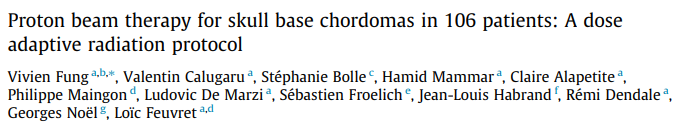 Proton beam therapy for skull base chordomas in 106 patients: A dose adaptive radiation protocol