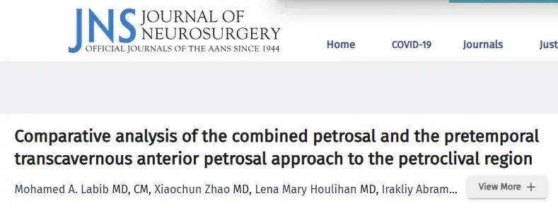 Comparative analysis of the combined petrosal and the pretemporal transcavernous anterior petrosal approach to the petroclival region