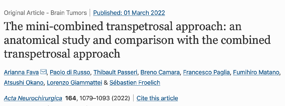 对于岩斜区脑膜瘤福教授团队提出的“mini-combined transpetrosal approach”,首先也是手术切口的缩小,减少对颞肌和枕部肌群的暴露和剥离,同时最后手术缝合关闭时更方便复位。